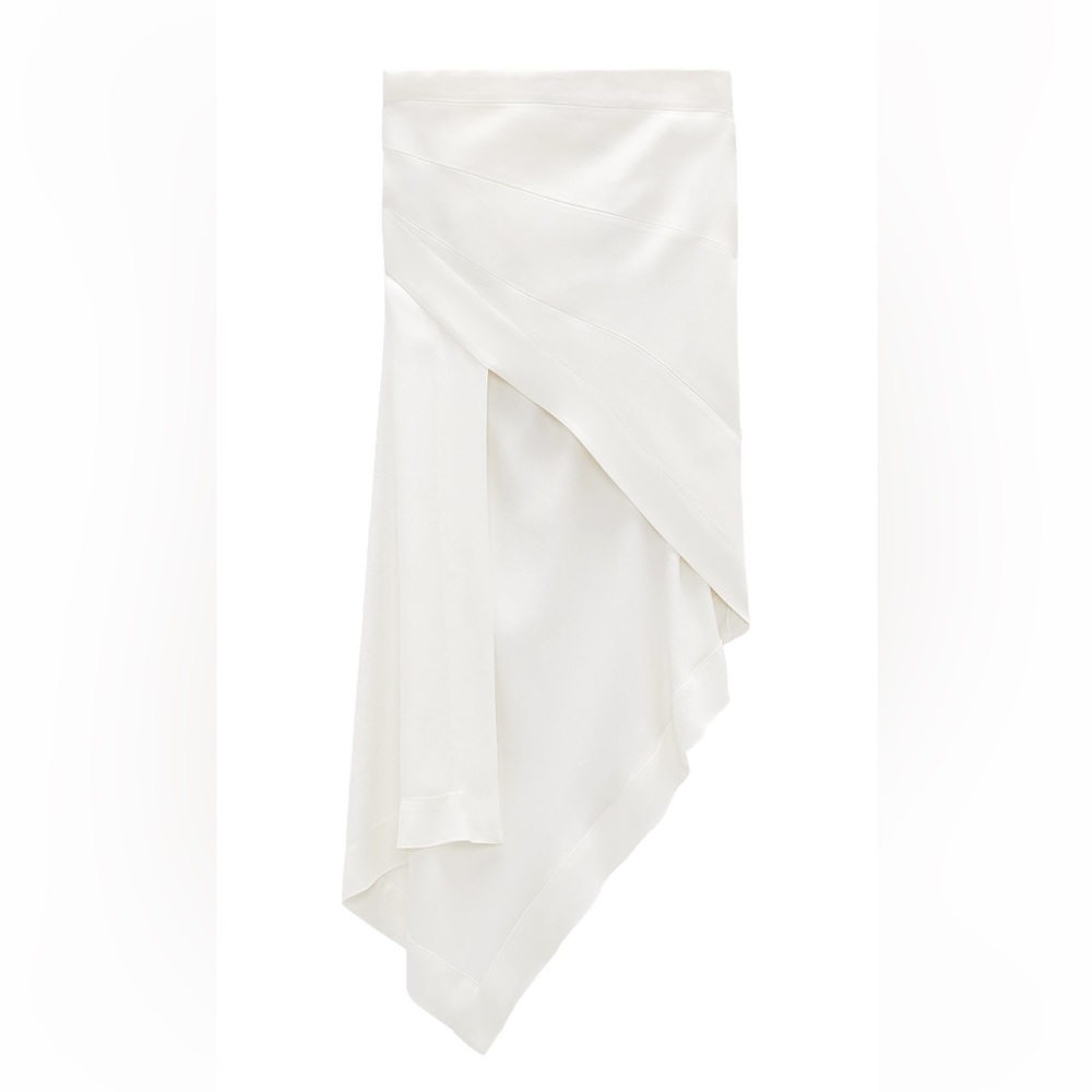 Zara Women Asymmetric Skirt White
